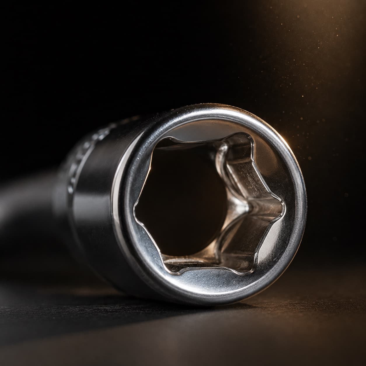 Hardened hex socket, up close